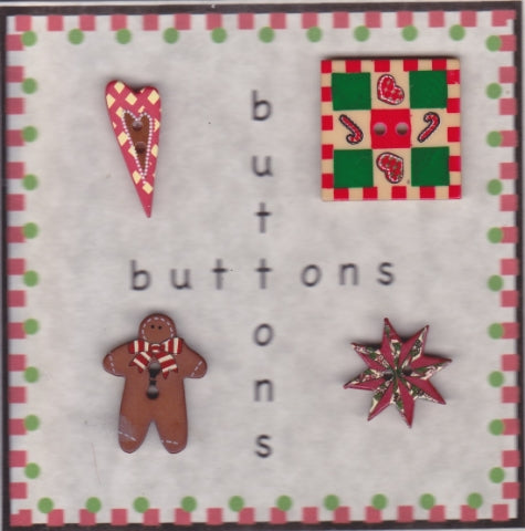 CHRISTMAS LADIES BLOCK 3 KIT, PATTERN, BUTTONS
