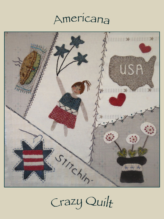 AMERICANA CRAZY QUILT BLOCK #4