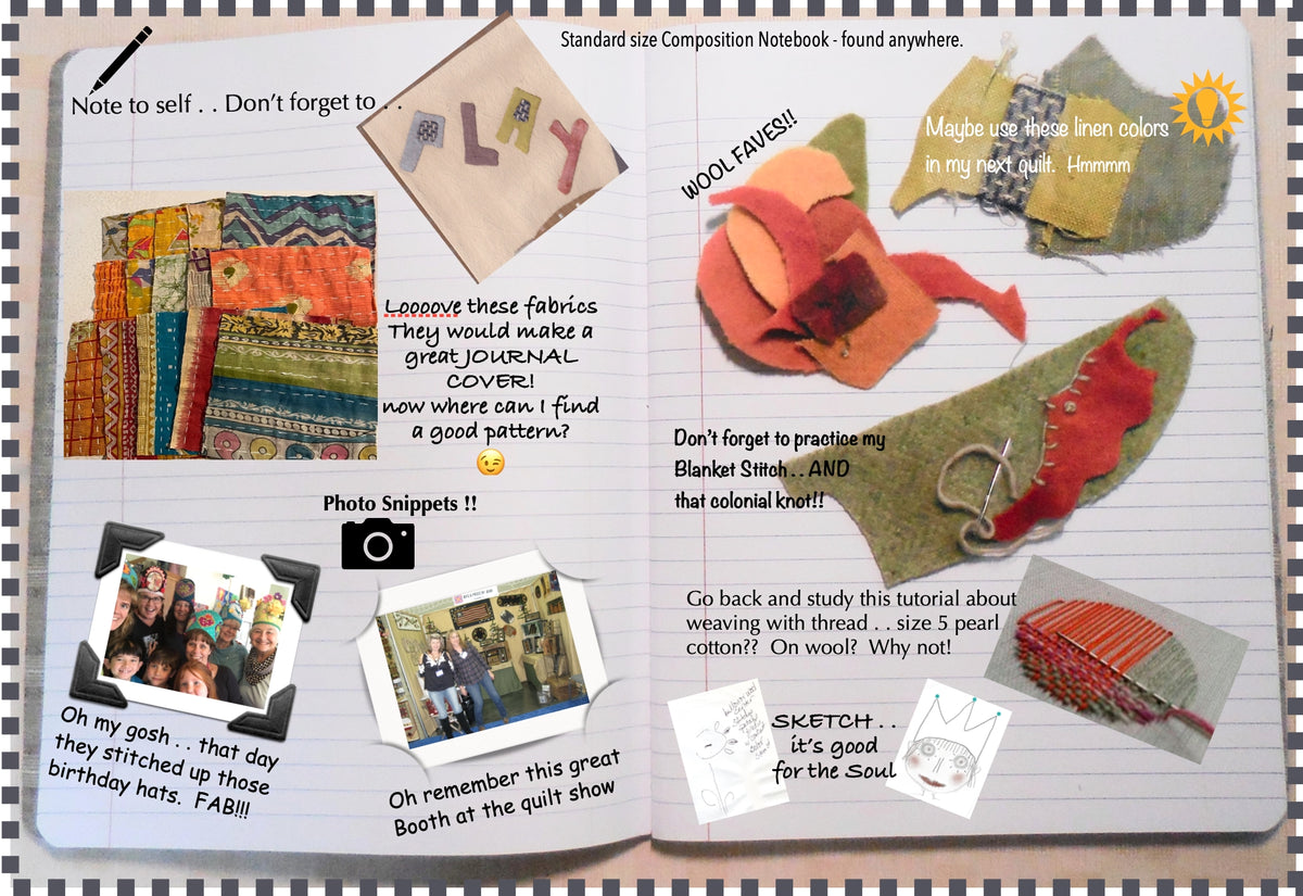 Stitching Journal Pattern Stitching Journal Cover & Pincushion – Reets' Rags To Stitches