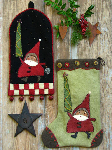 Santa on the Way Bellringer & Stocking Pattern and Kit Options